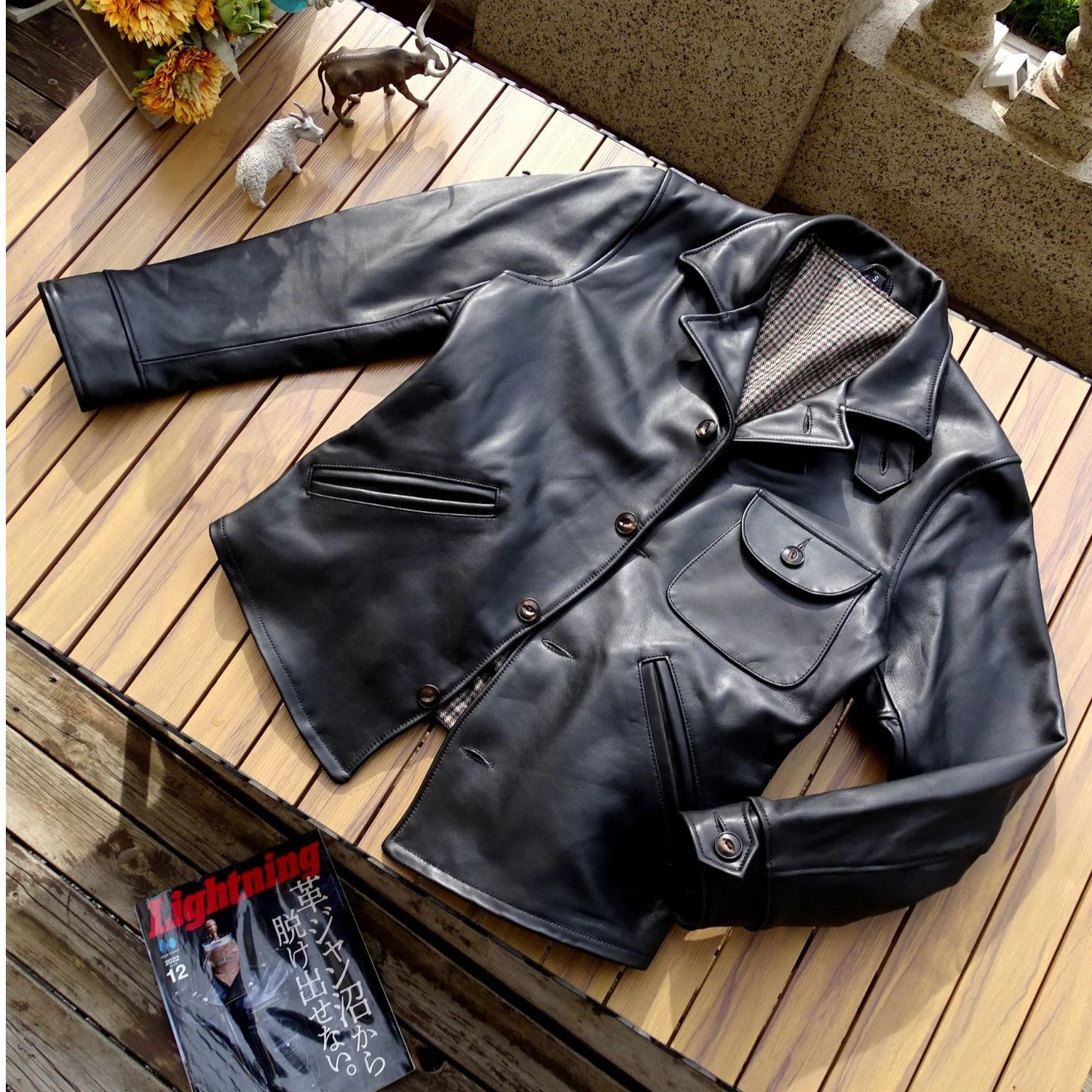 

Japanese-style Vintage Cowhide Tote Jackets American Retro Casual Slim Fit 2025 Autumn Genuine Leather Jacket