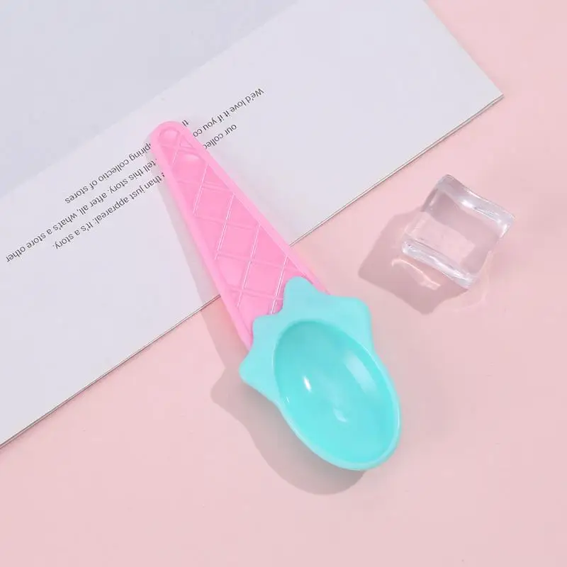 4Pcs Macaron Kleur Ijs Lepel Leuke Pudding Lepel Dessertlepel Servies Kinderen Lepel Leuke Proeven Scoop Ice cream Tool