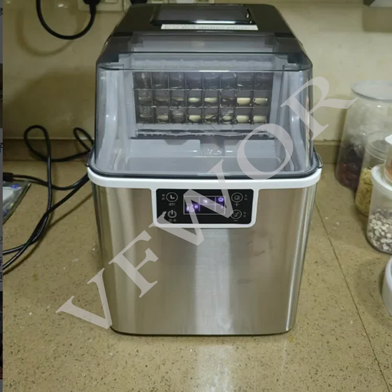 Ice Maker Machine for Countertop Cubes Ready Auto Self-Cleaning with LCD Screen for Home Office Party Bar