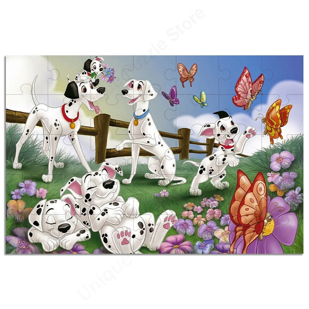 Disney 101 Dalmatians Wooden Jigsaw Puzzles 35/300/500/1000 Pcs Cartoon Puzzle Cardboard Puzzle Educational Game Toys Home Decor