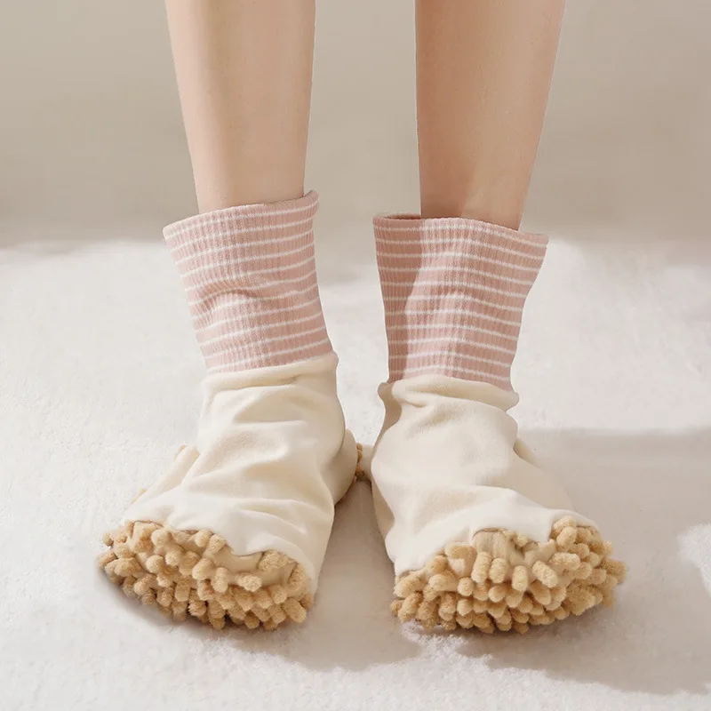 Lazy Floor Shoe Cover Removable and Washable Multi-functional Floor Socks Cleaning and Wiping Floor Slippers Cover Winter Warm