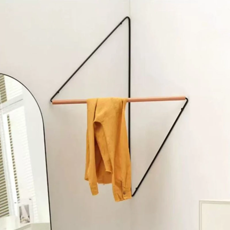 

Nordic Clothes Hanger Corner Wall-Mounted Coat Rack Decorative Organizer Clothing Racks Space Saving Metal Hanger Furniture
