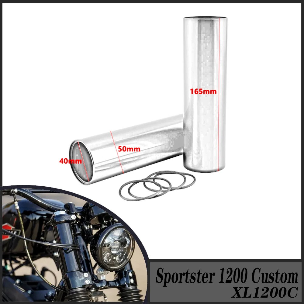 FOR HARLEY DAVIDSON Sportster 1200 Custom XL1200C 2011-2017 Motorcycle Front Fork Protection Sleeve Aluminum Alloy Black Dustpro