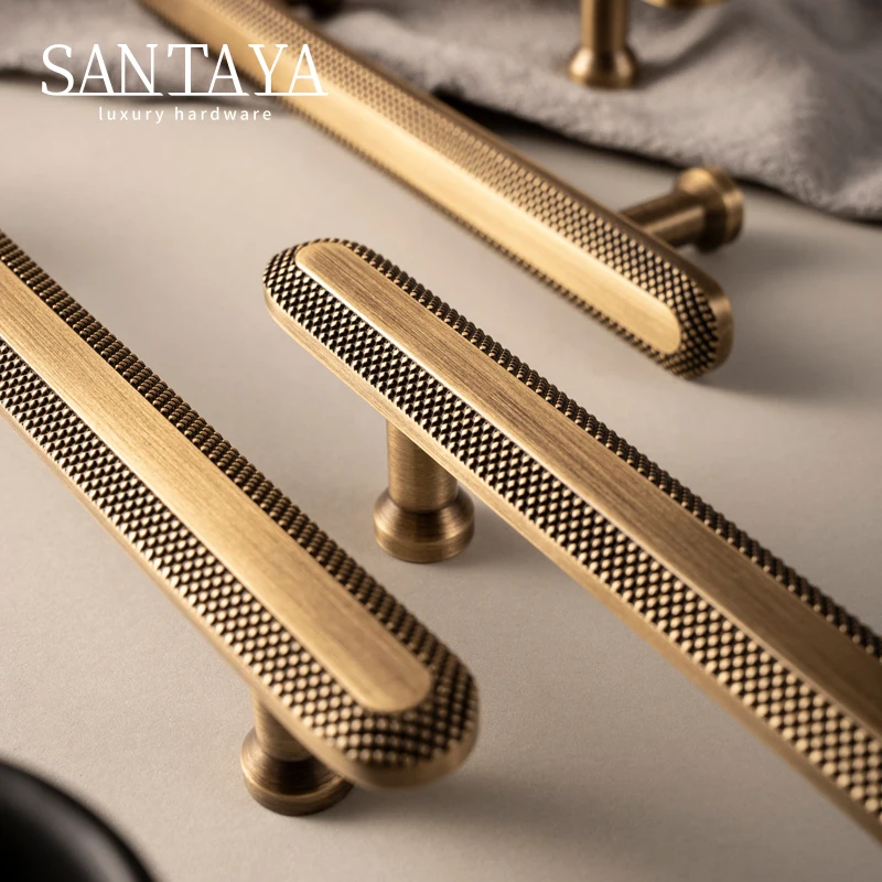Knurled Brass Cabinet Pull 2