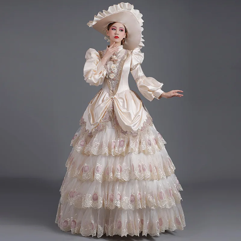 European Female Costume Court Costume Party Theme Party Stage Cake Skirt Party Photo Girl Vestidos Largos Elegantes Fiesta Mujer