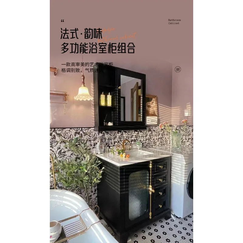 

Floor-to-ceiling bathroom cabinet combination, marble undercounter basin, bathroom washstand