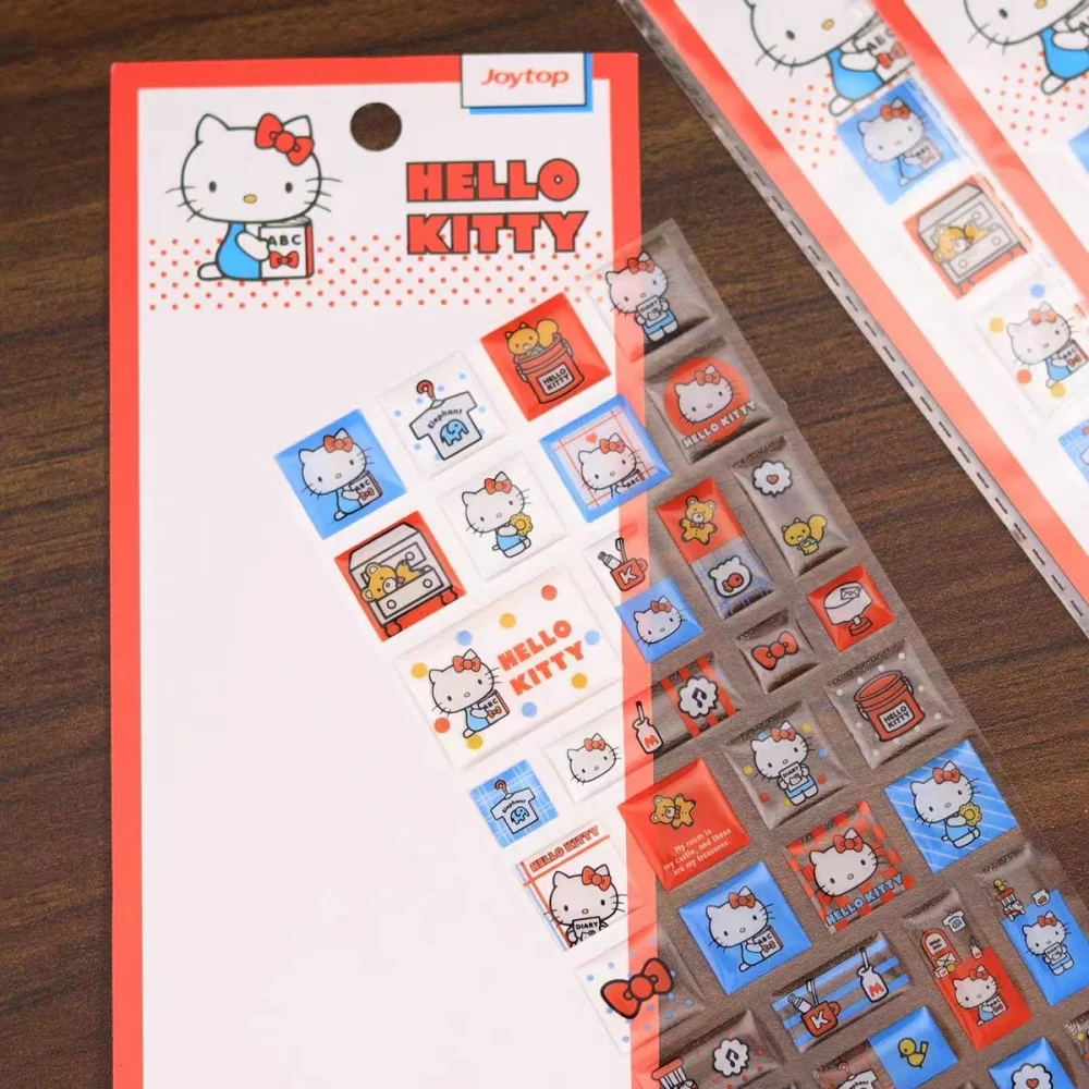 Genuino Sanrio 3D adesivi in gel di resina Cartoon Hello Kitty giocattoli decalcomanie studenti pianificatori tazza d'acqua decorazione del telefono adesivo regali per ragazze