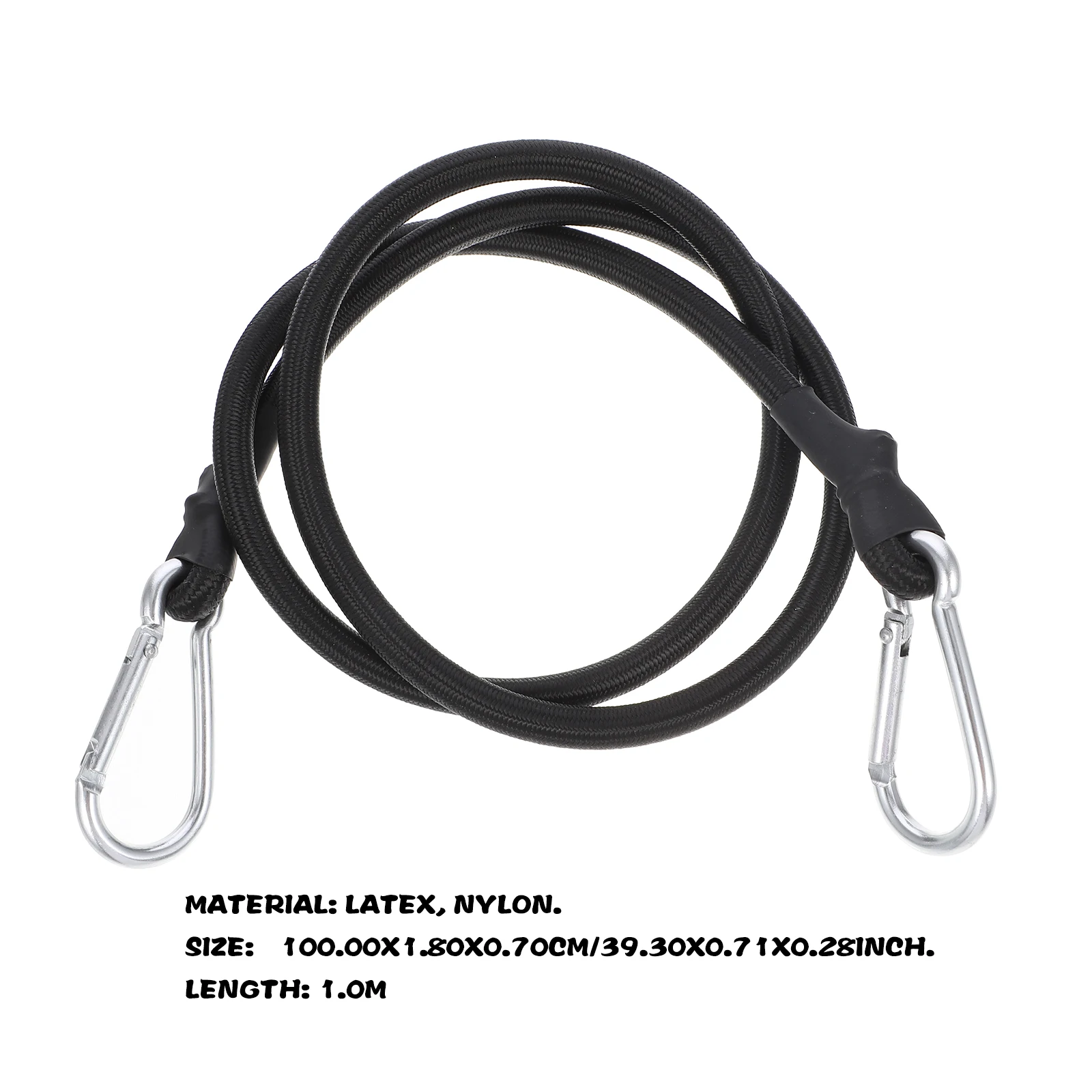 

6pcs Black Heavy-duty Bungee Cord Elastic Straps Hook Bike Luggage Rack Ties Bunding Rope Durable Multipurpose Camping Hiking