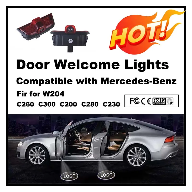 

LED Car Door Welcome Light Projector Compatible with Mercedes-Benz Fit W204 Series (C180/C200/C300/C280/C230) Plug & Play