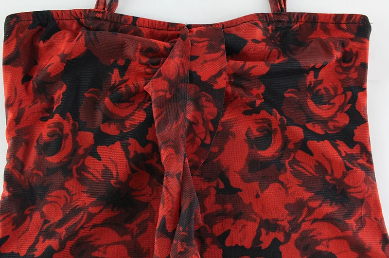 Robe longue asymétrique à volants, imprimé Floral, Camisole, Maxi, Sexy, sans bretelles, bretelles Spaghetti, dos nu, fête de vacances