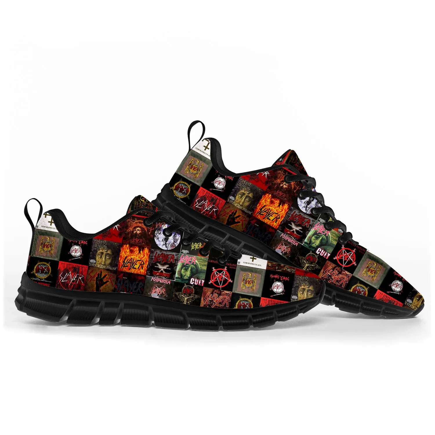 Slayer Heavy Metal Rock Band zapatos deportivos para hombres, mujeres, adolescentes, niños, zapatillas casuales personalizadas, zapatos de pareja de alta calidad