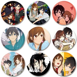 32/44/58mm Anime Horimiya Badges on Bag Accessories Cartoon Pins Izumi Hori Kyouko Brooches for Clothes Backpack Decor Gifts