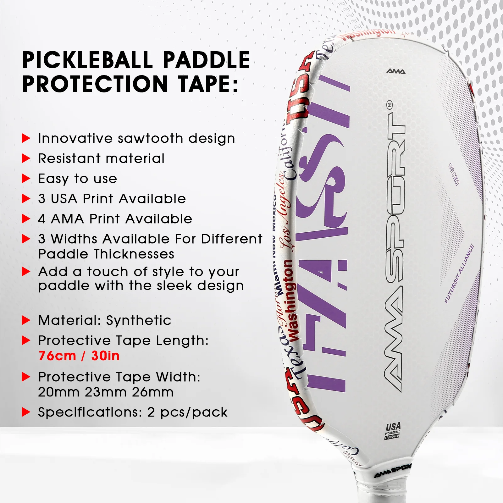 شريط حماية مجداف كرة البيسبول من AMASPORT، مادة مقاومة ملونة، واقي باديل لجميع حواف السماكة، تصميم مبتكر #3