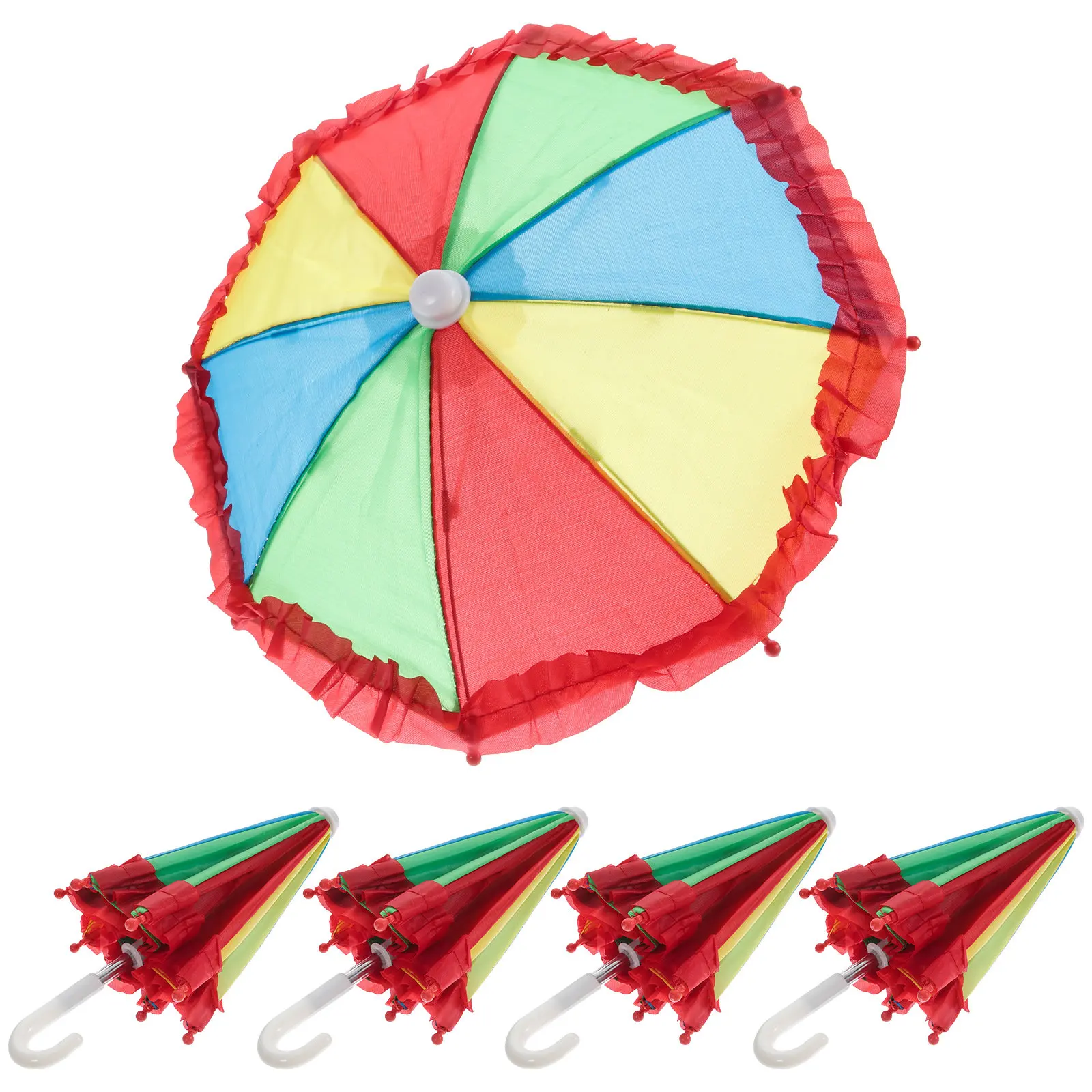 

5Pcs Mini Umbrellas Children Play Accessories Colorful Small Umbrella Decor Party Favor Photo Prop Mini Umbrella Toy