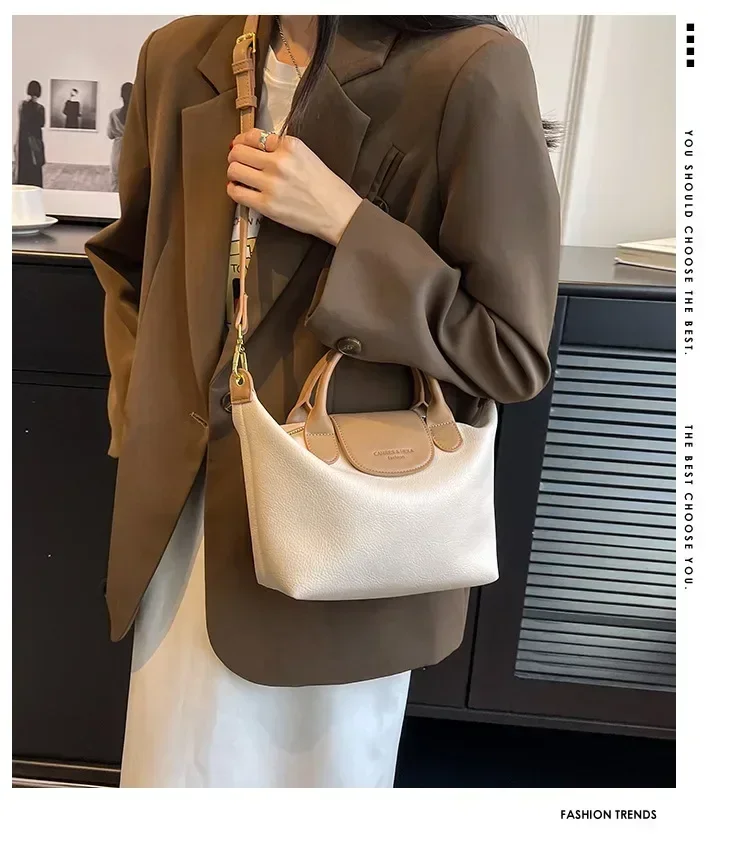 New Casual Bag Women's Fashionable High-Grade Messenger Bag Niche Handbag All-Match Shoulder Bag Longxiang Women's Bag