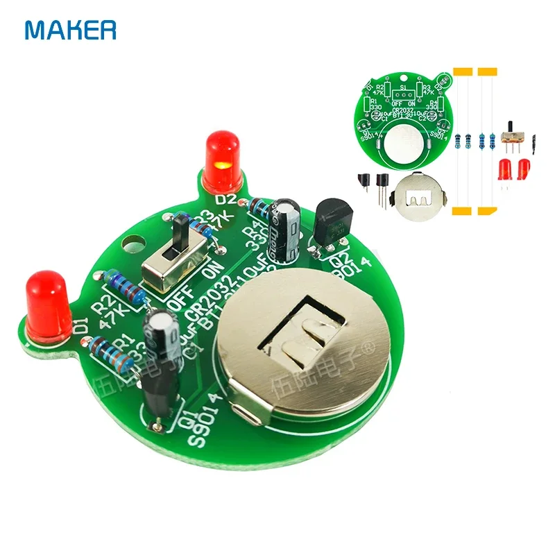 LED Flicker Light DIY Kit Triode Control Self-excited Multi-resonant Swing Circuit Electronic Production Spare Parts