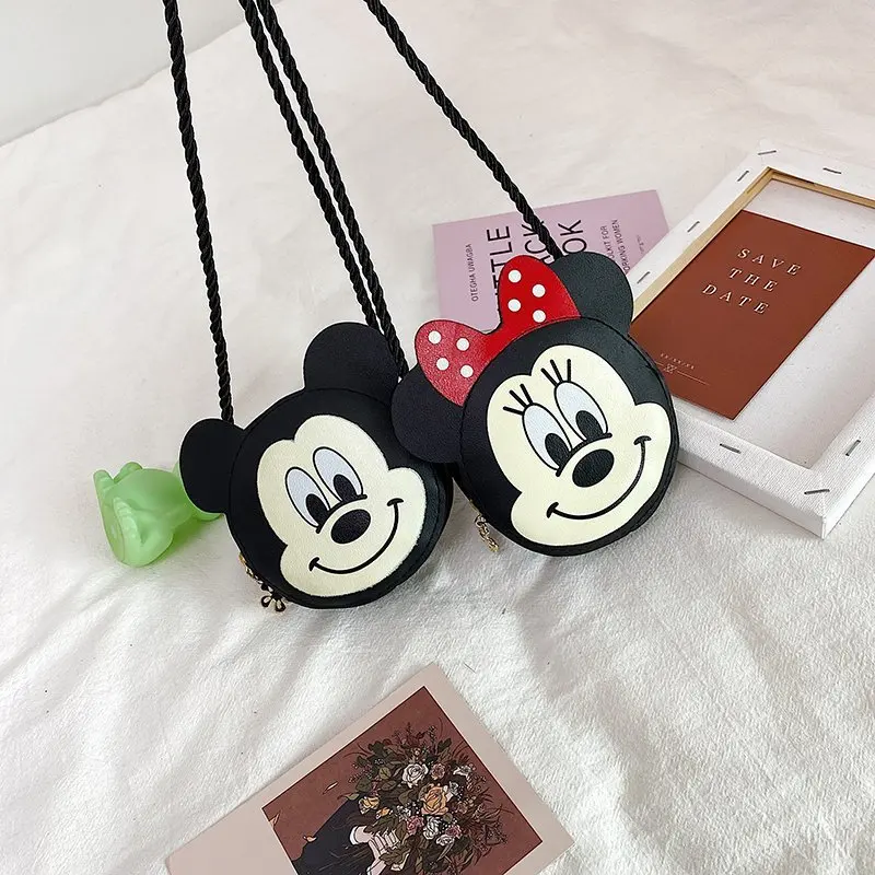 Lindo bolso cruzado para niños pequeños de Mickey Mouse: mini bolso de hombro para niños de dibujos animados, accesorio de moda para niñas pequeñas, regalo adorable