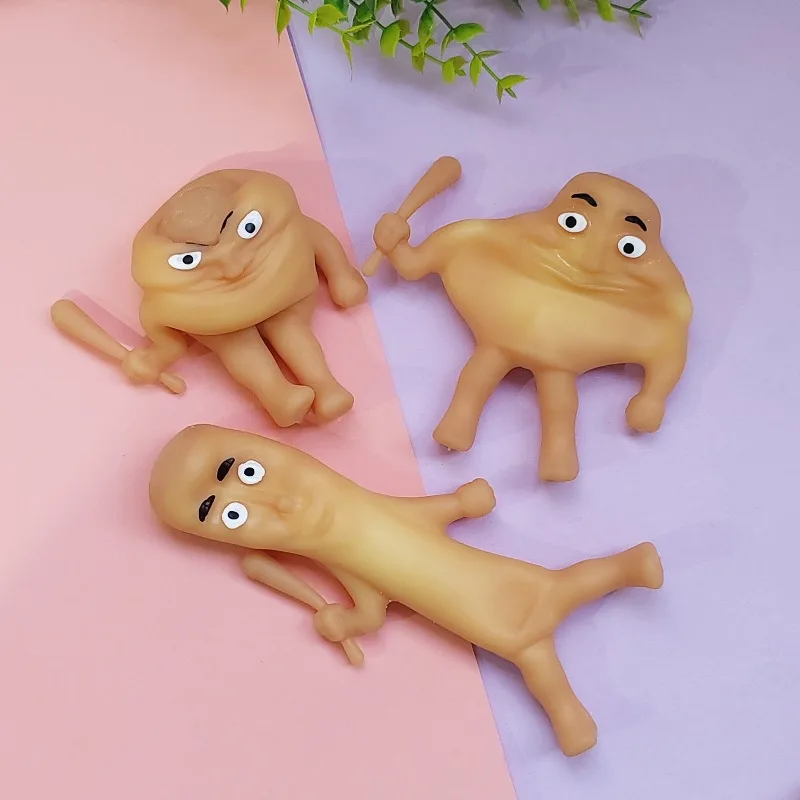 1/3/5Pcs Tung Tungtung Sahar Squeeze Toys Collectible Viral Brainrot Fidget Toy Wooden Stick Man Anti Stress Reliever Toys Figet