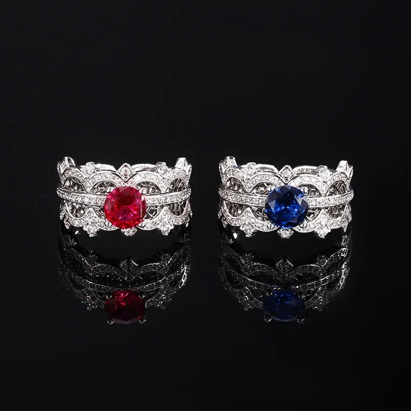 Adjustable Regal Crown Inspired Two in One Rings with Vibrant Gemstones Elegant and Timeless Jewelry Minimalist Design