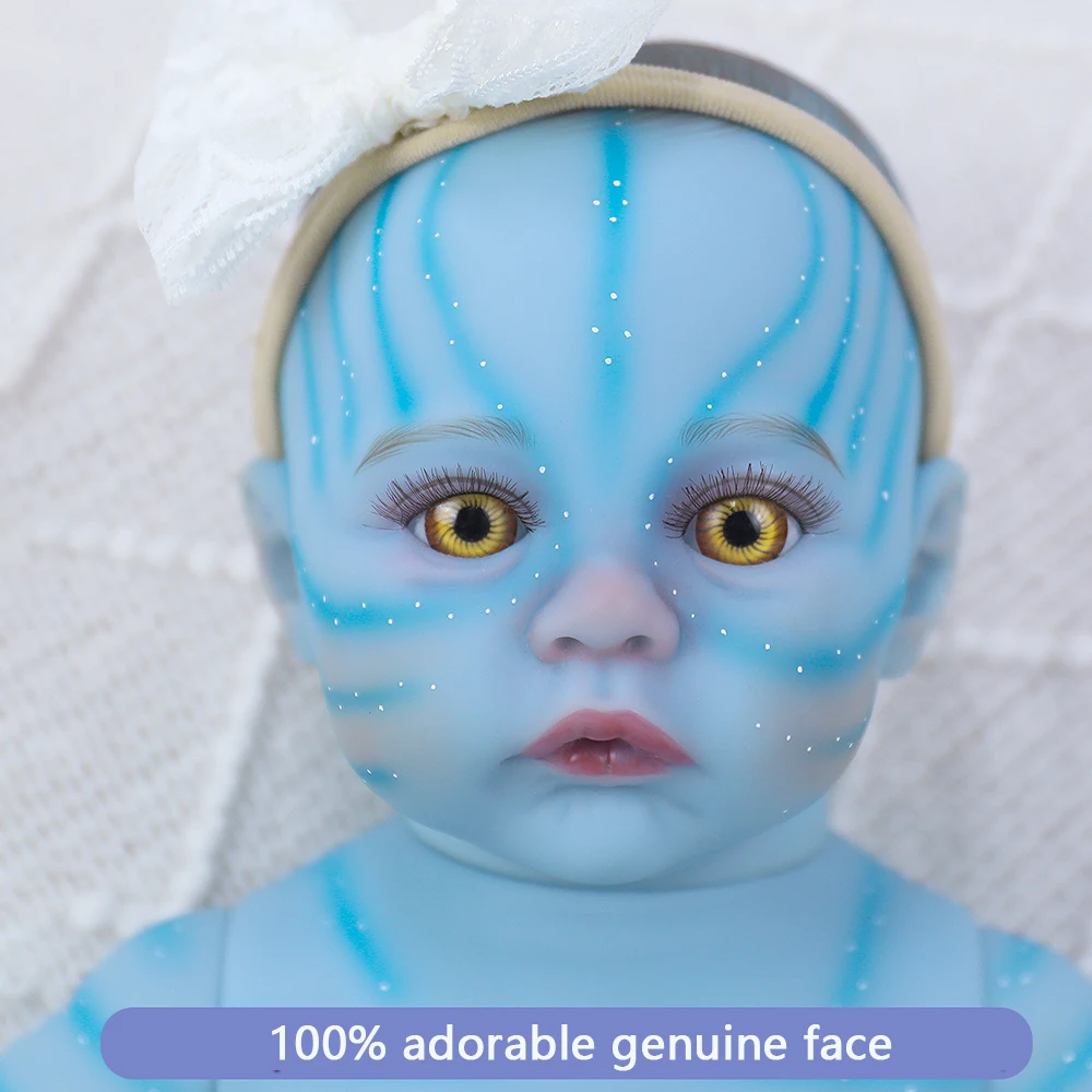 18 Zoll Silikon Baby Reborn Vollvinylkörper Avatar Meadow Lebensechte Soft Touch Handgemachte hochwertige Puppe für Mädchen Kinder Spielzeug Geschenk