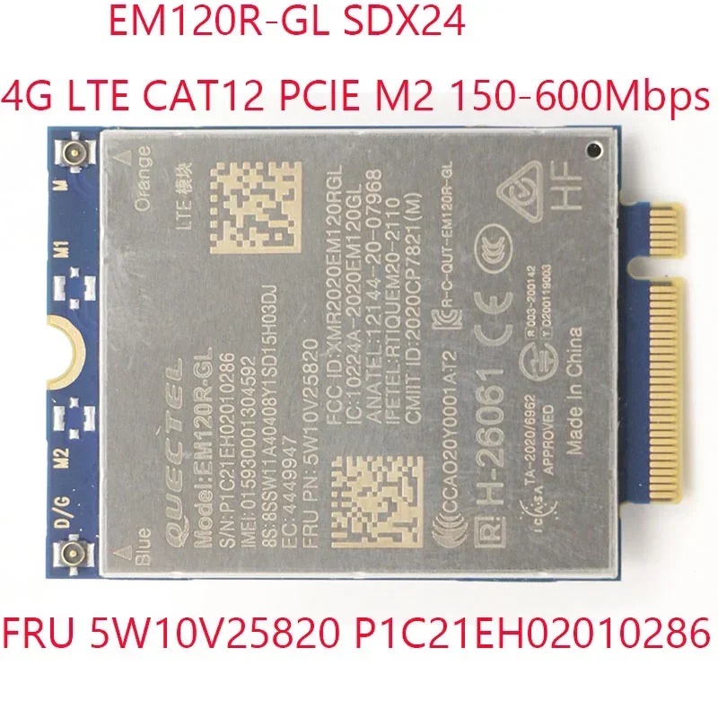 EM120R-GL SDX24 Pour ThinkSub L14 Isabel 2 2021 20bronch20X2 20X5 20X6 5W10V25usk P1C21EH02010286 Quectel CAT12 M2 150-600Mbps 4G persévérance