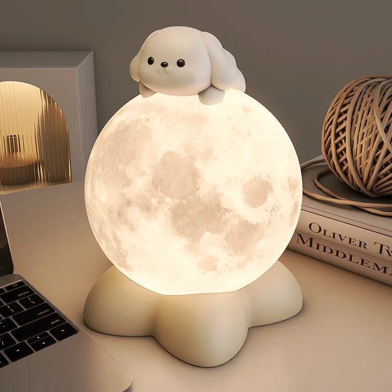 

PYH puppy bedside night light sleep cute desk lamp decoration housewarming bedroom ornament birthday gift