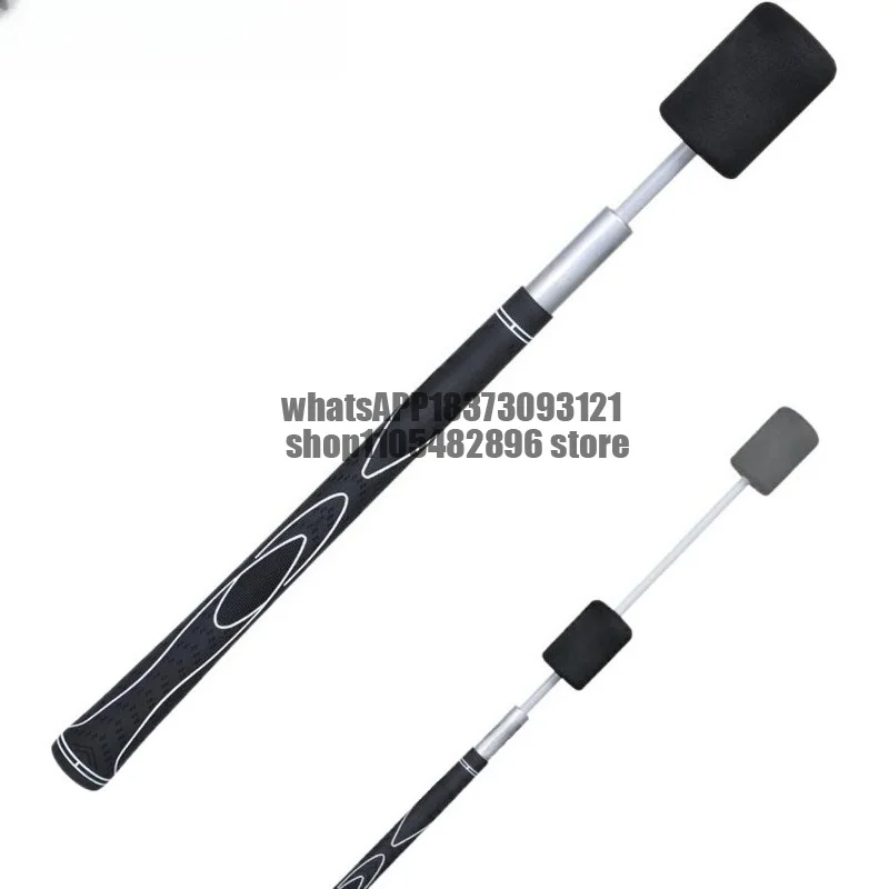 Golf swing practitioner retractable compact portable indoor practice stick