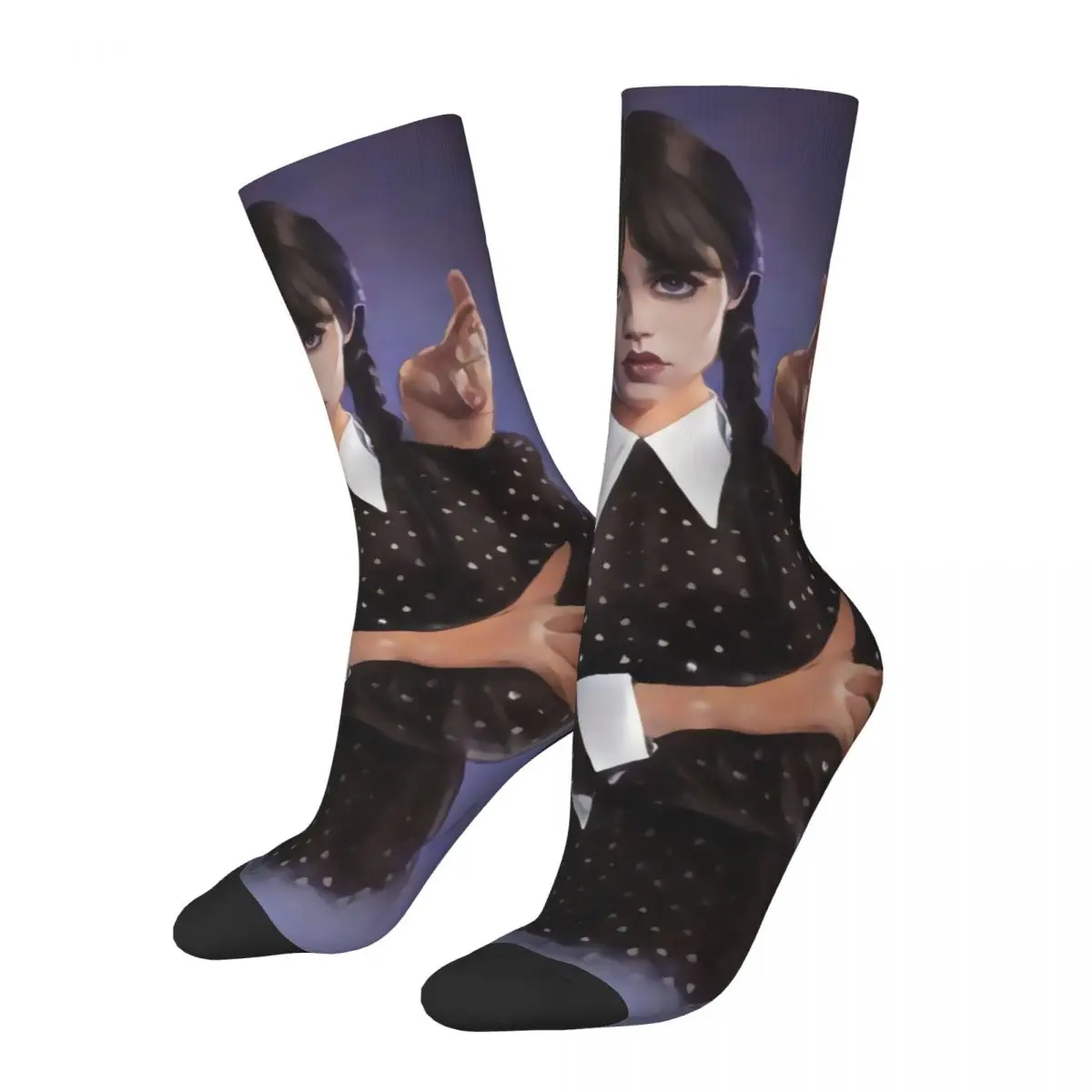 Chaussettes de loisirs pour hommes et femmes, beaux cadeaux en élasthanne, printemps, été, automne et hiver, mercredi Adams