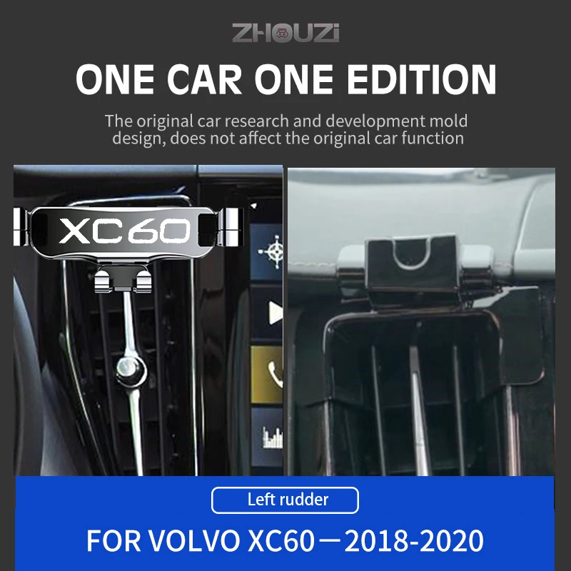 Car Mobile Phone Holder For Volvo XC60 XC 60 2009-2021 Air Vent Mounts Stand GPS Gravity Navigation Bracket Car Accessories