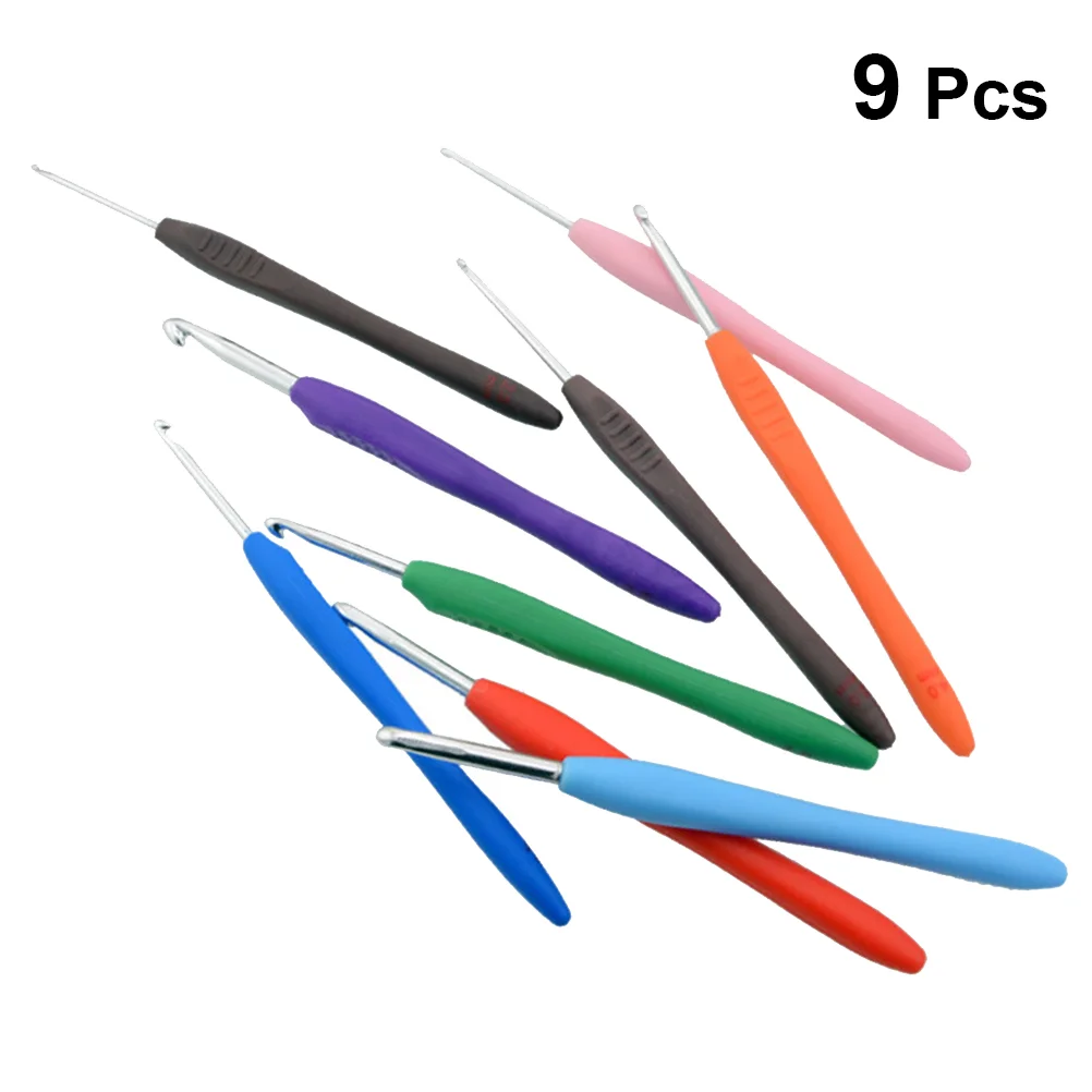 

9pcs Single Head Crochet Hook Handle Crochet Hook Knitting Crochet Needle Woolen Knitting Tools (2mm 25mm 3mm 35mm 4mm 45mm 5