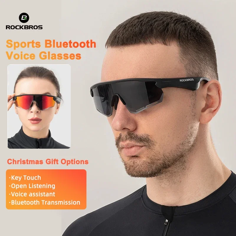 

ROCKBROS Cycling Glasses Polarized Photochromic Wireless Bluetooth Sunglasses Men Women Outdoor Sports UV400 Goggles Cycling Eye