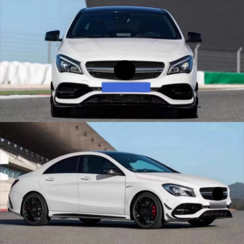 For Mercedes-Benz W117 CLA200 CLA260 2014-2019 convert front bumper grill Radiator Grille fog lamp frame unpainted kit