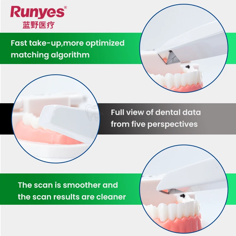 Runyes-IOS-11 Scanner Intraoral, Design Ergonômico do Scanner, Digitalização Rápida, Fácil Desmontagem, AI Intelligent Scanning