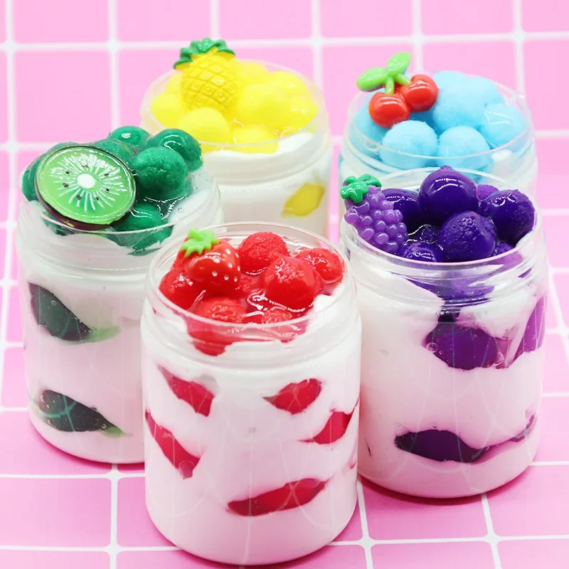 New Ice Cream Cotton Puree Fruit Strawberry Grape Crystal Puree Clay Accessories Educational Toy Tactile Ability Modeling Clay