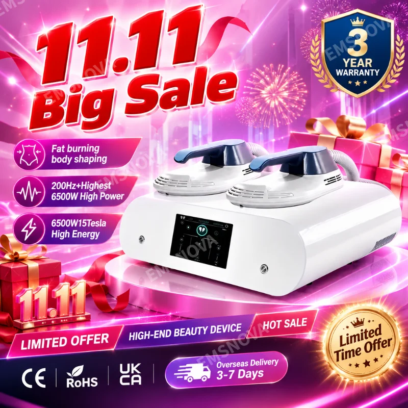 Double 11 Sale 2026 Advanced EMS RF Body Shaping Device 200HZ Dual Handle Fat Reduction Slimming Muscle Builder forBeauty Studio