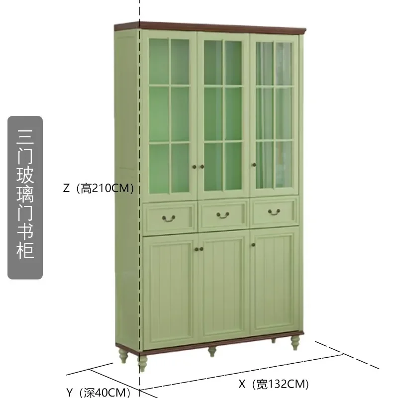 

American retro pastoral small apartment solid wood, display wine cabinet, locker