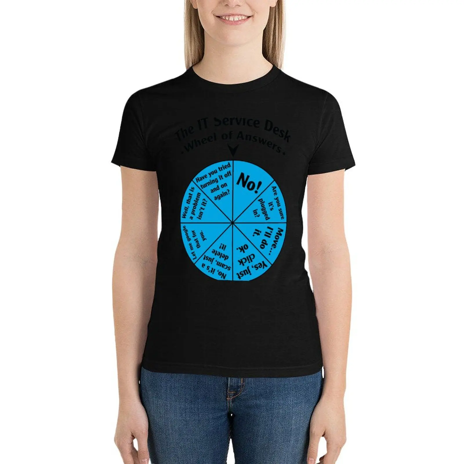 

The IT Service Desk Wheel of Answers. T-Shirt lady clothes korean fashion anime clothes Womens clothing