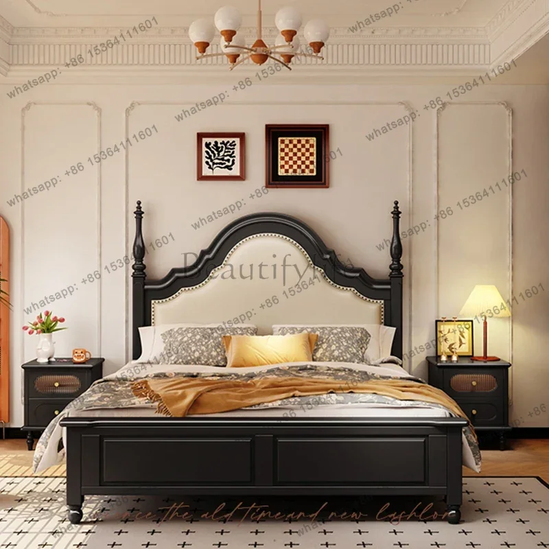 LSBlack Italian White Princesse Adults Bed Hotel Modern Drawers Camas De Dormitorio Furniture Queen Wood Luxury Bed Double Stora