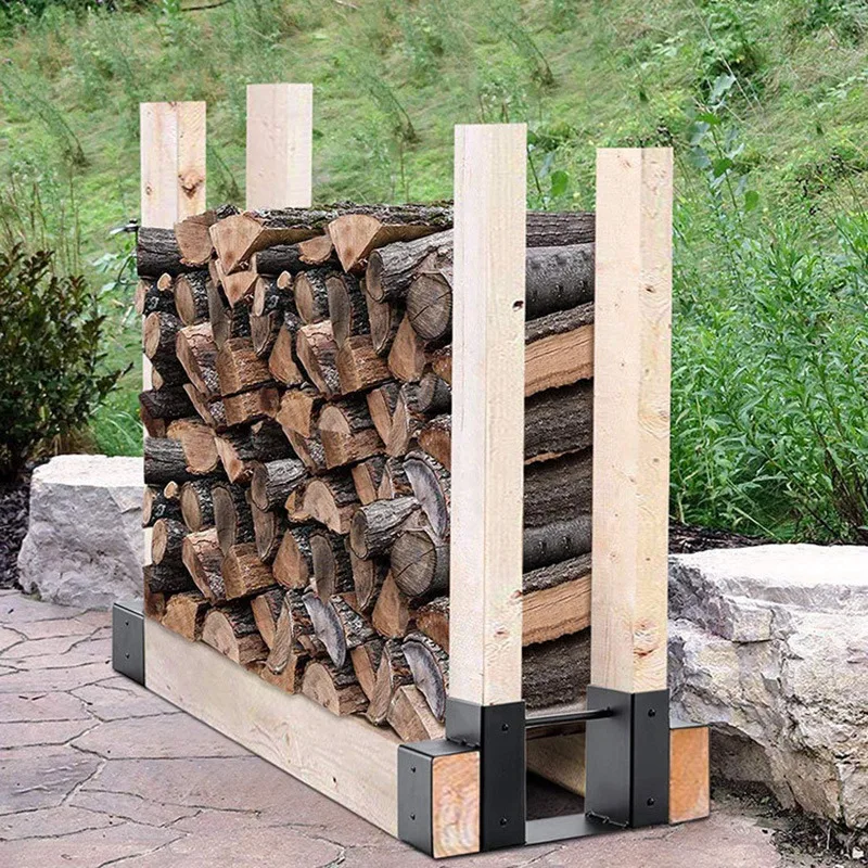 1Pcs Durable Helpful Iron Practical Firewood Log Holder Firewood Storage Rack Fireplace Firewood Shelf Storage Stand