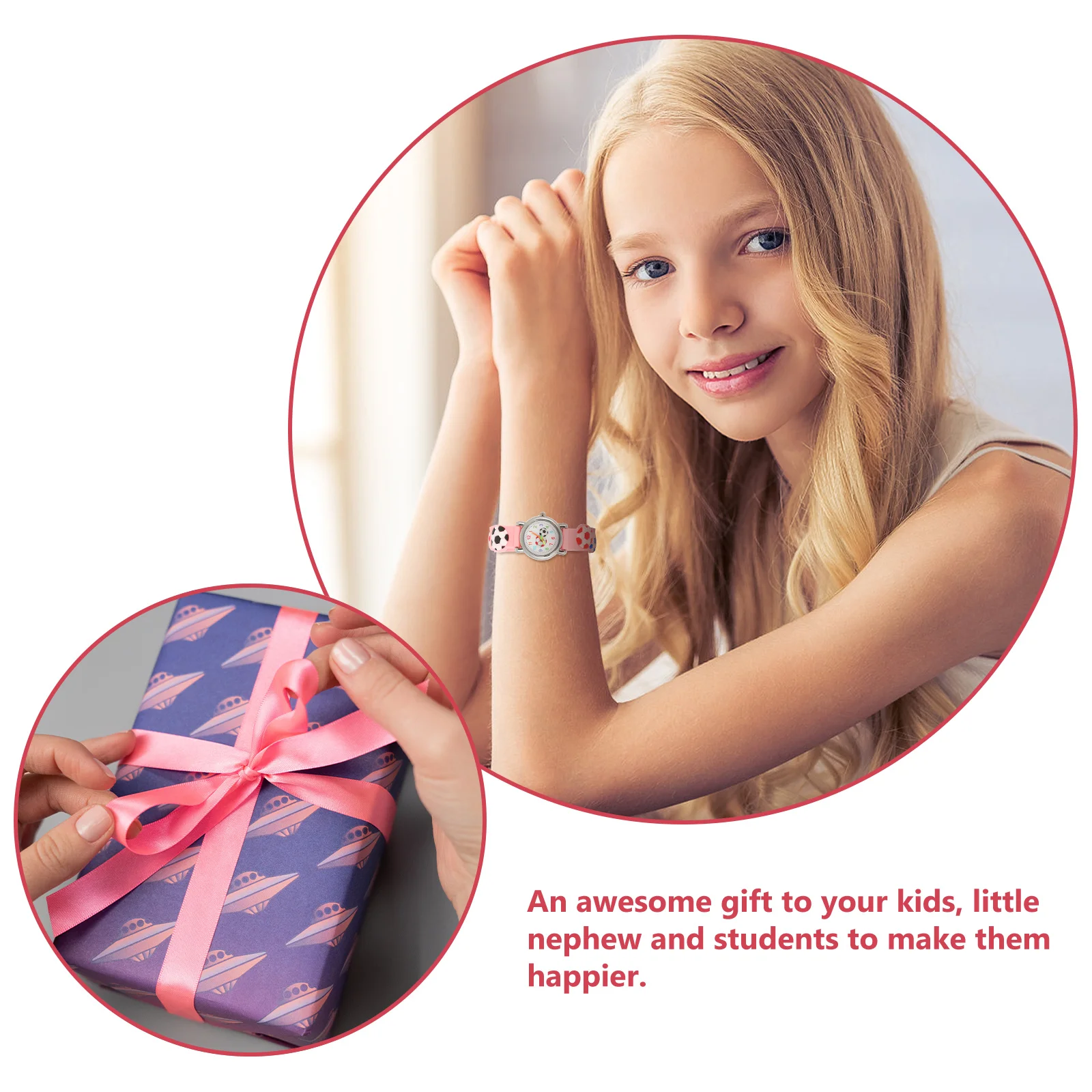 ساعة كرة القدم كارتونية رياضية لزمن الوقت المتين هدية التعلم وإكسسوارات عيد الميلاد