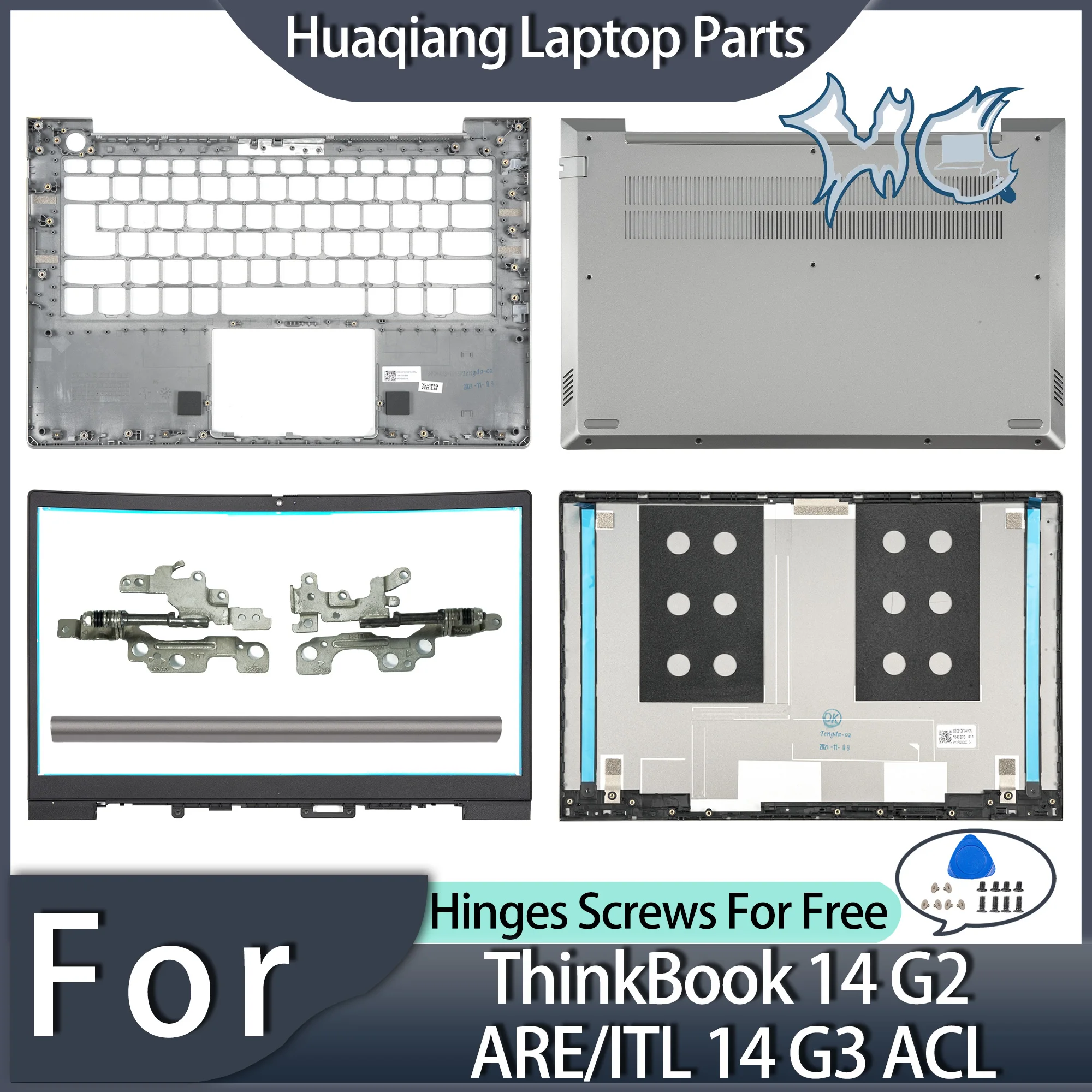 Fundas para ThinkBook 14 G2 ARE/ITL 14 G3 ACL LCD cubierta trasera frontal bisel Botto bisagras, piezas de computadora portátil, reemplazo de ﻿ 14 pulgadas