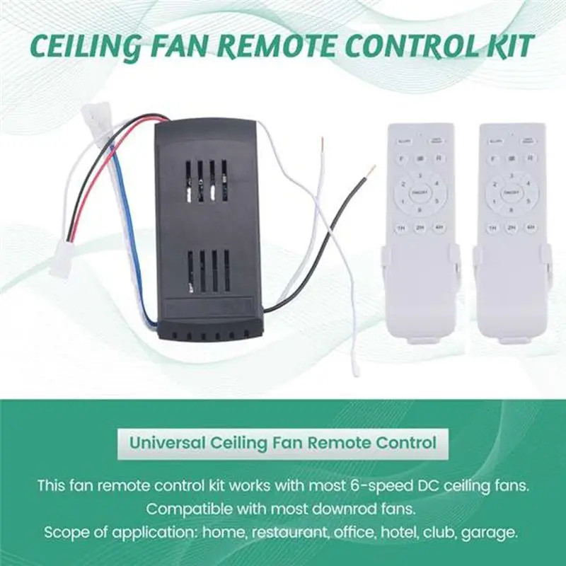 [B24B!】 Universal 50W Ceiling Fan Remote Control Kit 6 Speed Timing Function Replacement Remote For DC Ceiling Fans & Lights