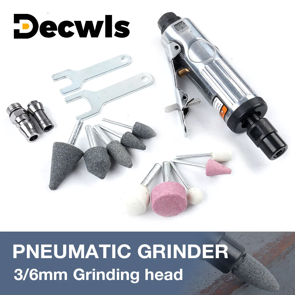 Air Die Grinder, Sanding/Polishing Tool Set 1/4 Inch Interface, For 3mm/6mm Collet Аir Tools For Grinding/Polishing/Rust Removal