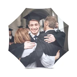 Custom photo Folding Umbrella Sun Rain Windproof Portable Hand Open Close Collapsible Travel Personalized  Umbrella