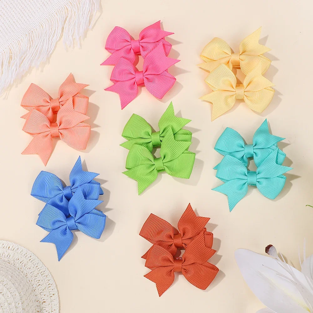 

20pcs Cute Grosgrain Ribbon Hair Bows Clips Set for Girls Candy Color 2.2'' Hairpin Barrettes Headwear Kids Hair Accessories