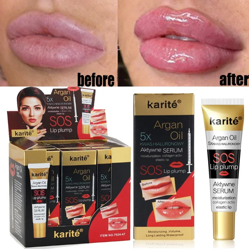 Suero voluminizador de labios instantáneo, tratamiento de pintalabios transparente, potenciador de brillo, aceite de labios hidratado completo