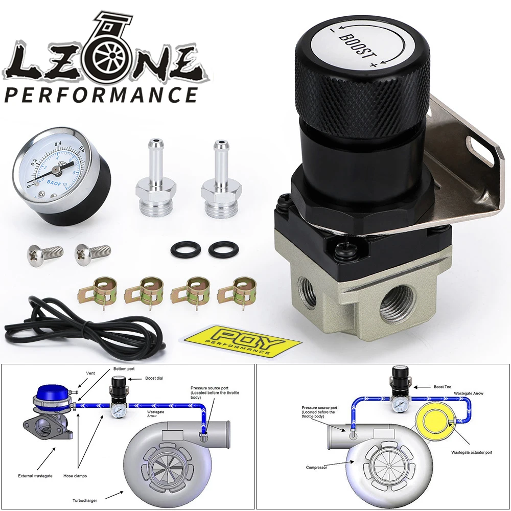 LZONE - T2 UNIVERSAL ADJUSTABLE MANUAL GAUGE TURBO BOOST CONTROLLER 1-150 PSI SR20DET SR JR5811