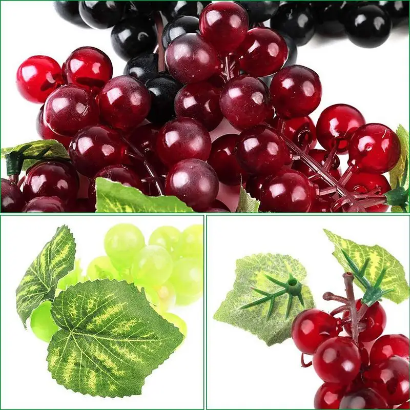 Artificial Grapes Cluster Grapes Bunch Ornaments Grapes Photo Props Party Decoration Fake For Home Decoration Garden Decoration