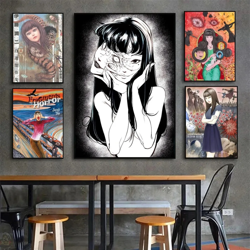 1pc Junji Ito Horror Anime Poster HD Posters Home Room Bar Cafe Decor Art Wall Painting Picture