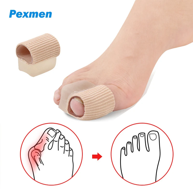 

Pexmen Soft Gel Bunion Corrector Toe Separator Spacer for Overlapping Toe Hallux Valgus Pain Relief Foot Care Protector